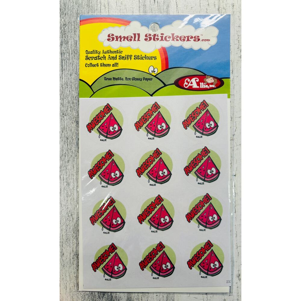 Rare Scratch & sniff happy Allie scented Sticker Matte pack Watermelon